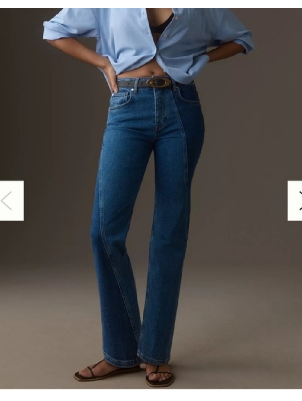 Pilcro Straight-Leg Jeans in Deep Blue Denim